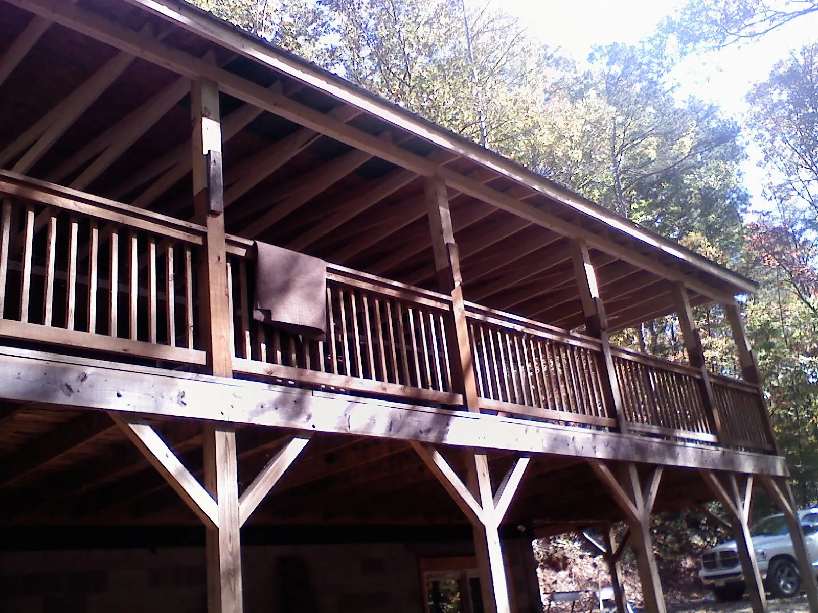 Timber framing under a new elevated porch and deck — Roof Leak Repair in Dazey by Roofing Brothers